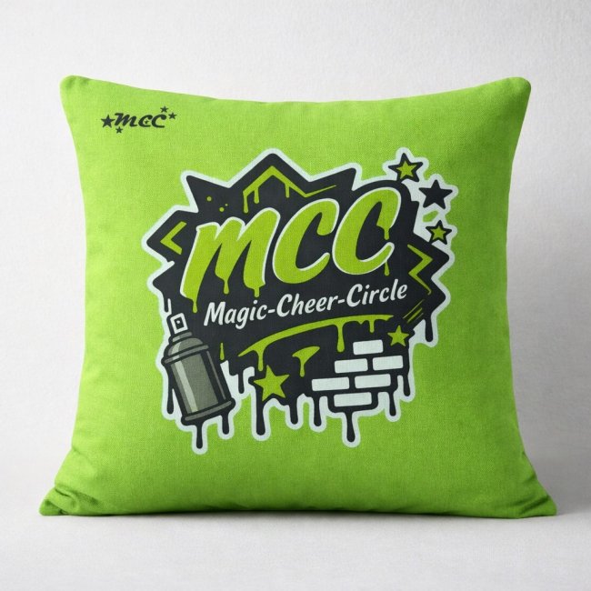 Dekokissen limegreen MCC Design Graffiti